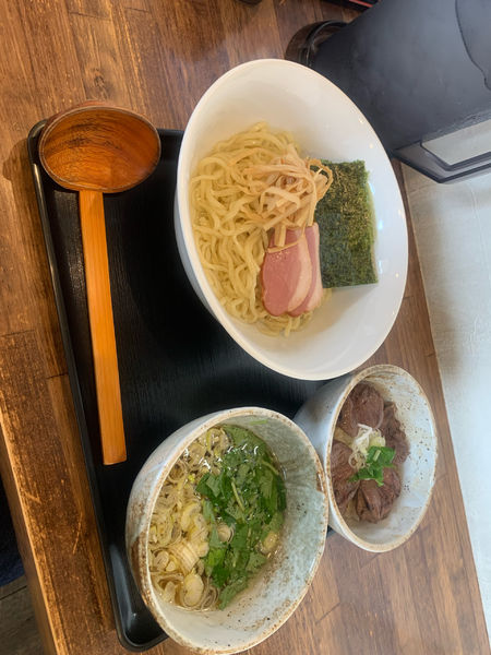 「平日限定つけ麺　ハツ丼」@麺屋 葵の写真