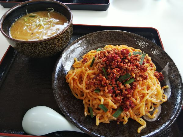 「【限定】激辛みそつけ麺」@くるまやラーメン 松本渚店の写真
