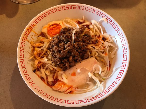 「【気まぐれ】冷やし汁なしタンタンメン　700円」@GURU GURU SIROHEBI NOODLEの写真