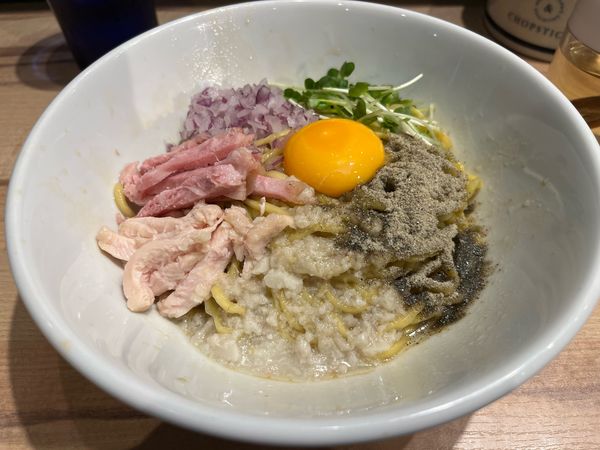 「煮干し油そば」@麺屋 彩音 ~Sign~の写真