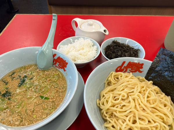 「つけ麺海苔トッピング」@ラーメン山岡家 岡山奥田店の写真