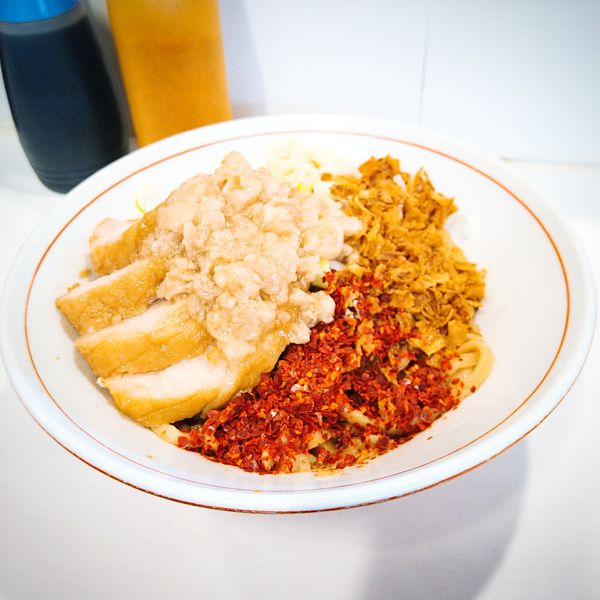 「限定H 冷やし汁なしスッパメン＋豚2」@ハイパーファットンの写真