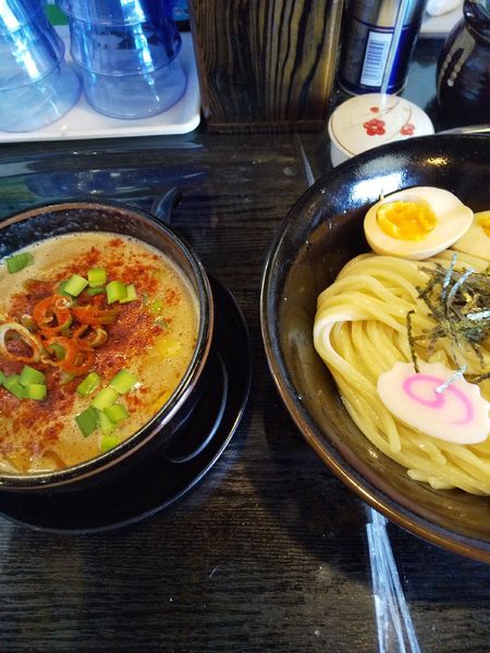 「辛味噌つけ麺（味玉付き）」@麺の坊 晴レル屋 総本店の写真