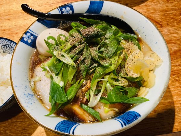 「【裏】ニボブラ＋ライス」@麺ハウス こもれ美の写真