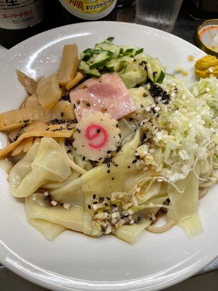 「冷やし中華 ワンタン コマネギ」@中華そば みたかの写真