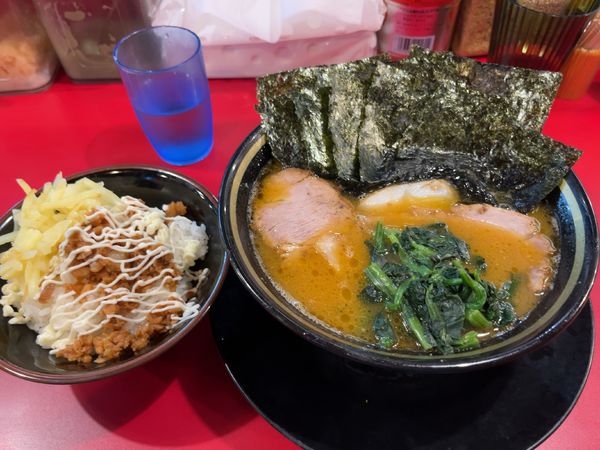 「ラーメン　ライス」@家系ラーメン 王道 神道家の写真