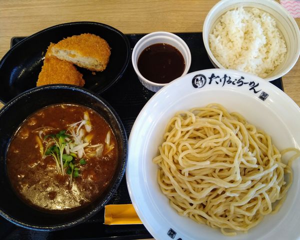 「カレーつけ麺￥600＋コロッケ￥110＝￥710」@竹麓らーめん 日乃屋×鶏笑 上尾本町店の写真