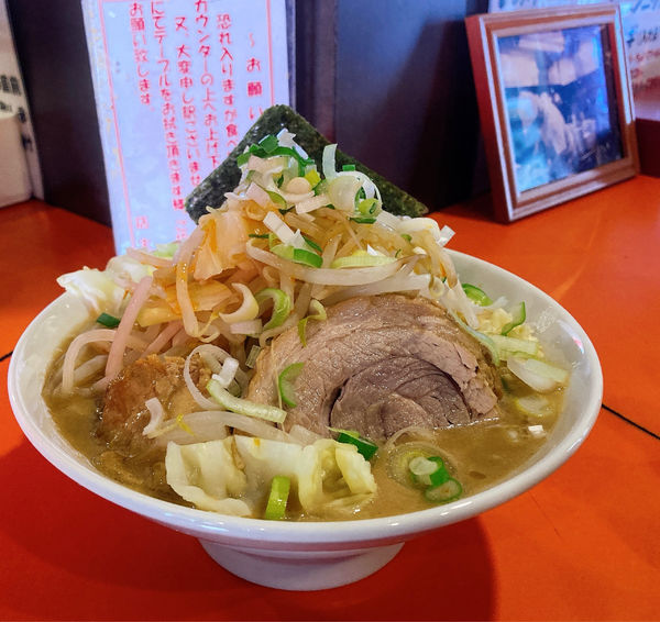 「ミニらーめん(ヤサイニンニクネギラーユ)＋のり＋レン草」@ちばからの写真