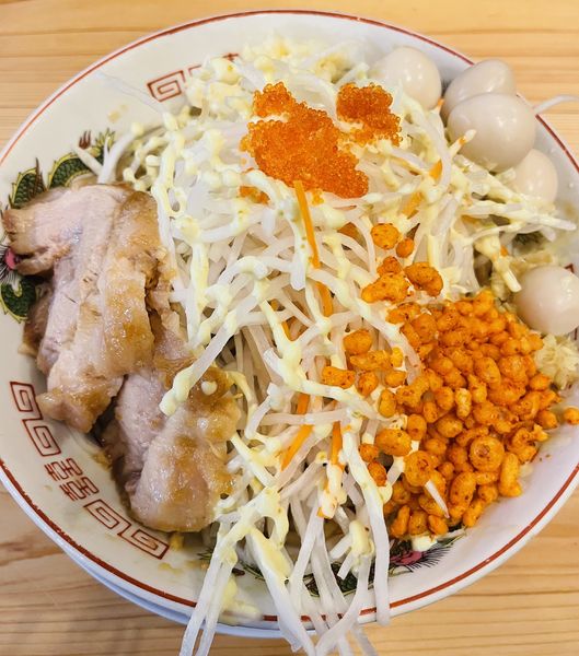 「暴君冷やし+チャーシュー+うずら　1230円」@ガッツリラーメンいち豚 いわき鹿島店の写真