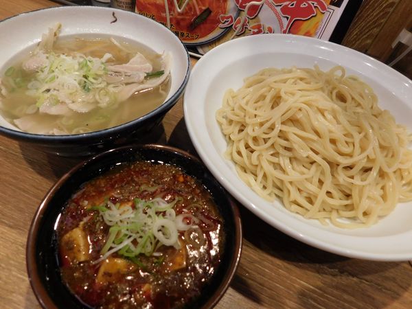 「旨塩つけタンメンW盛り¥860+カミナリ麻婆¥0」@茨城タンメン カミナリ 我孫子店の写真