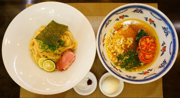 「もち麦つけ麺350g＋味玉西京漬」@MENSHOの写真