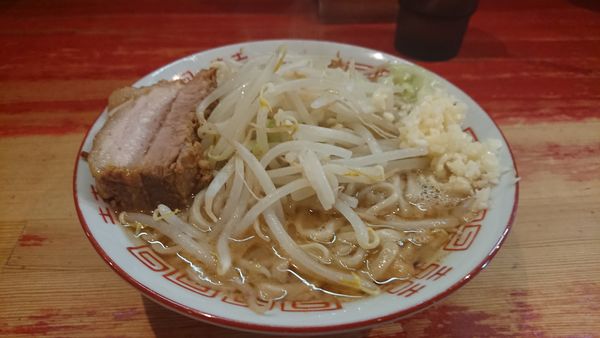 「プチラーメン(800円)ヤサイ少な目ニンニク」@ラーメン二郎 会津若松駅前店の写真