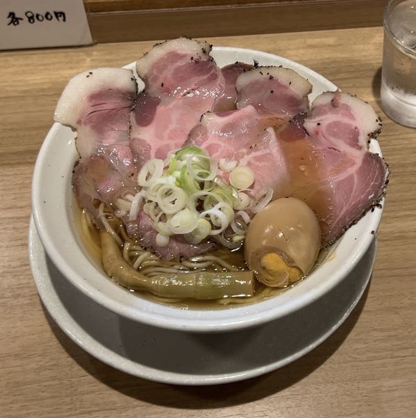「淡竹 レア焼豚1枚 煮玉子」@麺屋 優光の写真