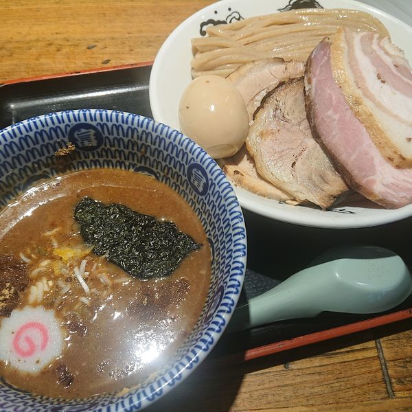 「特製濃厚つけ麺1300円心の味焼売250円エビス中瓶550円」@松戸中華そば 富田食堂の写真