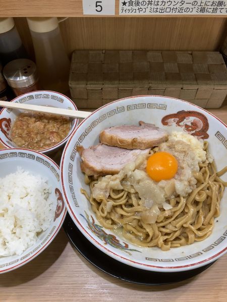 「油そば+肉かす脂+ライス」@豚山 荻窪店の写真