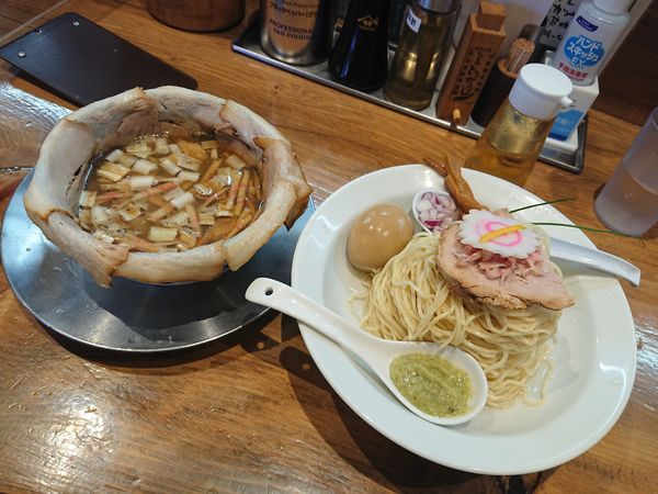 「期間限定 特つけそば わさ辛いり大 1180円」@中華そば ひらこ屋 㐂ぼしの写真
