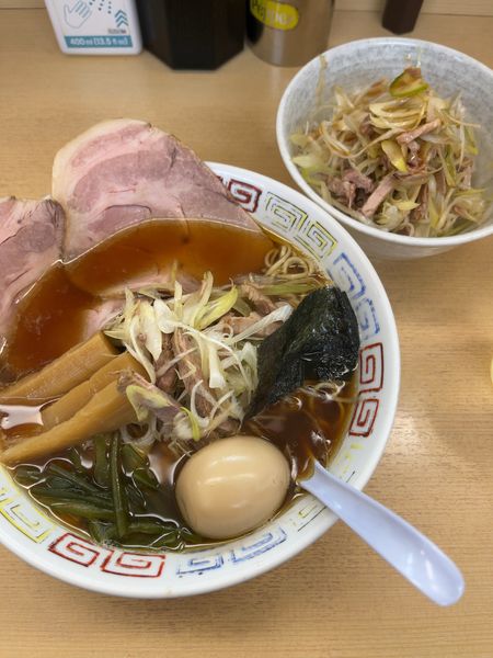 「特製濃口煮干鰮らーめん1500＋大盛150+ネギチャーシュー丼3」@煮干鰮らーめん 圓の写真