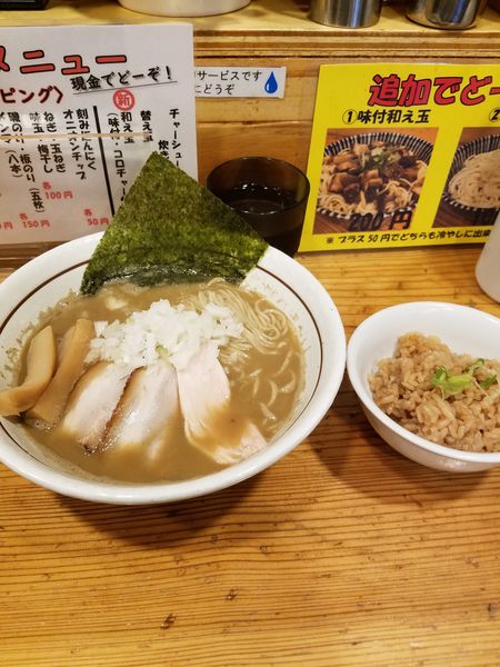 「濃厚煮干蕎麦+チャーシュー炊き込みご飯」@中華そば 一陽来復の写真