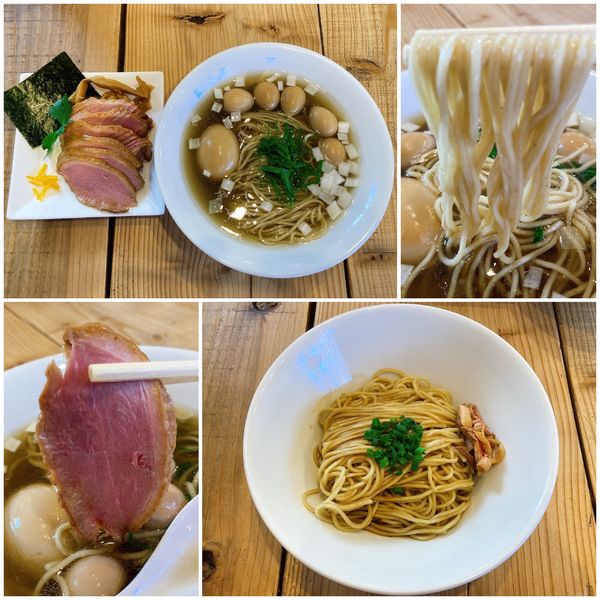 「【コラボ限定】カモキンsoba(潮)＋鴨増し等＋和え玉」@The Noodles & Saloon Kiriyaの写真
