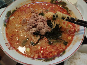 「定食担々麺小ライス餃子(770)」@歓迎 西口店の写真