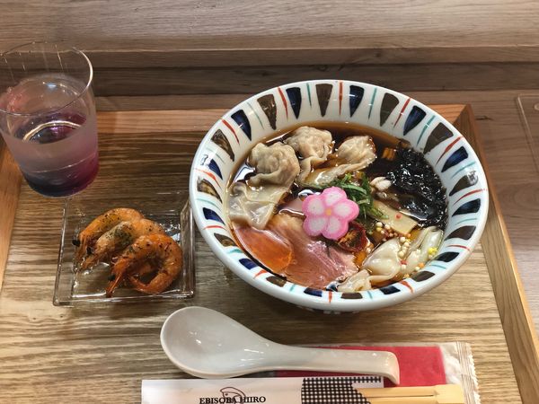 「冷やしえびそば＋わんたん+アヒージョ」@えびそば 緋彩の写真