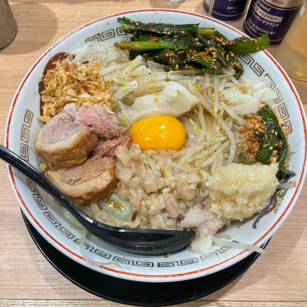 「小ラーメン　汁無し　ニラ」@豚山 武蔵小杉店の写真