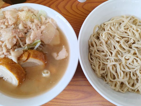 「つけ麺（麺ちょっと少なめアブラマシヤサイニンニク）」@ラーメン二郎 亀戸店の写真