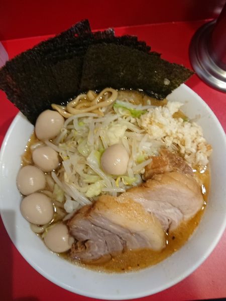 「ラーメン ミニ＋酸辣味に変更＋のり＋味付うずら」@麺屋HEROの写真