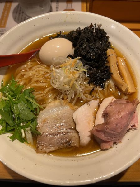 「特製焼きあご塩らー麺1100+小ライス100後注文」@焼きあご塩らー麺 たかはし 上野店の写真