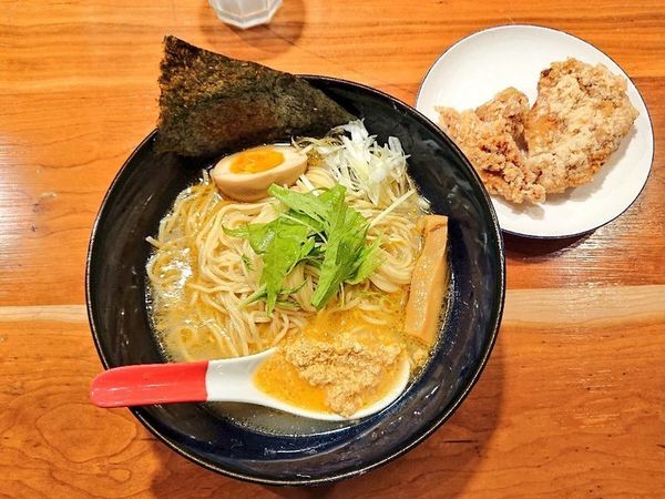 「あん肝と毛ガニ×ズワイ蟹の冷やし出汁の塩」@ジンジャーヘッドバッドの写真