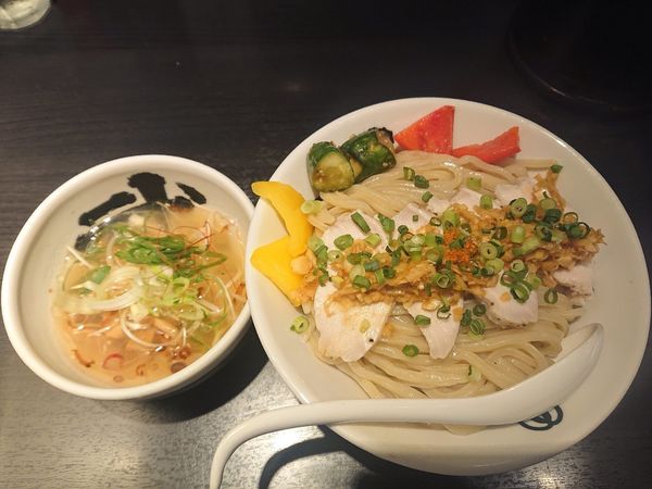「ネギ塩冷やしつけ麺４５０ｇ（１１００円）」@麺屋武蔵 武骨相傳の写真
