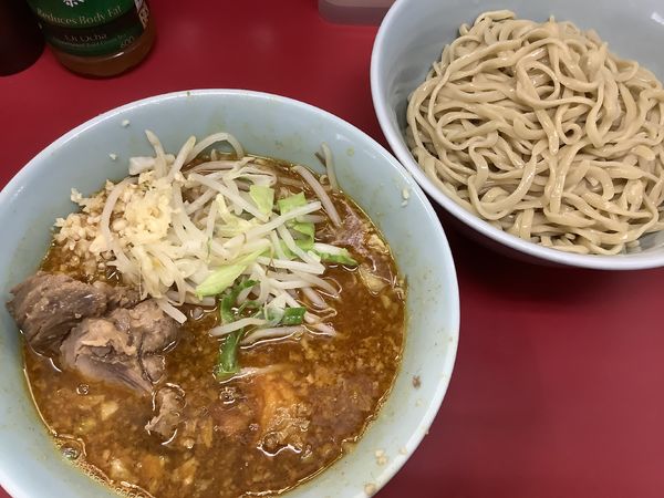 「[限定]ピリ辛カレーつけ麺」@ラーメン二郎 中山駅前店の写真