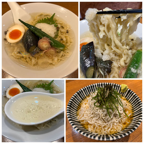 「【限定】夏野菜のみぞれ冷やしそば850円しらす茶漬け380円」@寿製麺よしかわ 川越店の写真