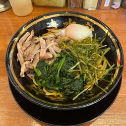 煮干し油そば　温玉