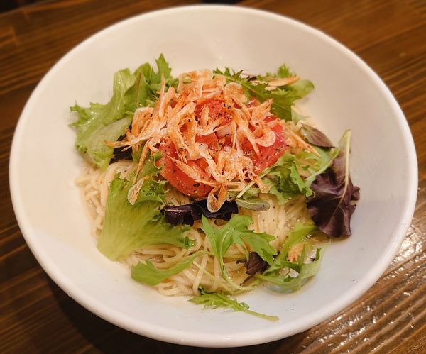 「エビとトマトの冷製まぜそば【限定】」@らぁ麺や 百代の写真