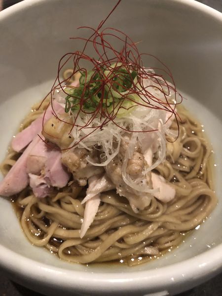「地鶏醤油まぜSOBA」@Japanese Ramen Noodle Lab Qの写真