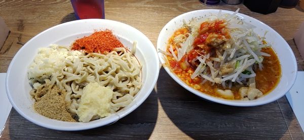 「限定中2ザトメート（少な目）つけ麺に変更」@麺屋 浜一の写真