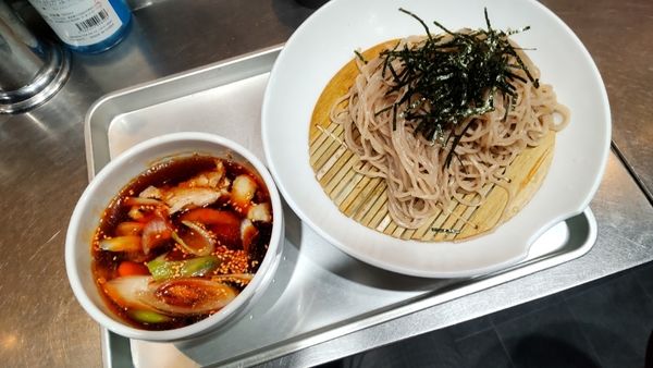 「鶏ネギつけそば」@立ちそばWARABIの写真