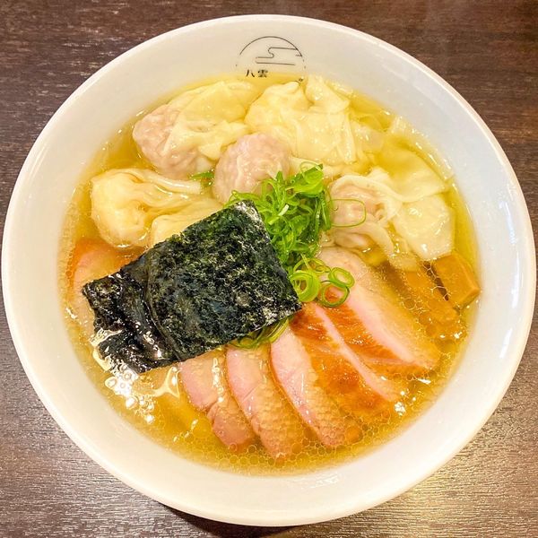 「チャーシュー特製ワンタン麺（白だし）¥1,450」@八雲の写真