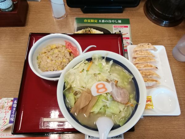 「野菜ラーメン(塩)海老セット(1023円)」@8番らーめん 辰口店の写真