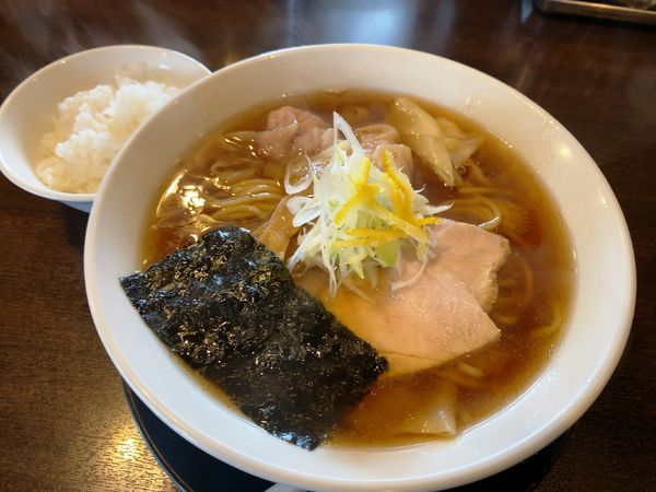 「朝らーめんセット」@煮干し中華 八の写真