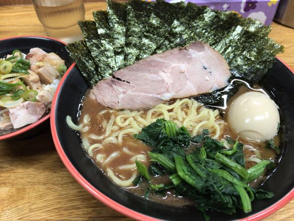 「ラーメン(普濃多)+のり増し+味玉+トッピングC 980円」@麺家 紫極の写真