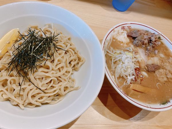 「【限定Ａ】つけ麺並（350g）＋ほぐし肉」@クローバー 久喜西口店の写真