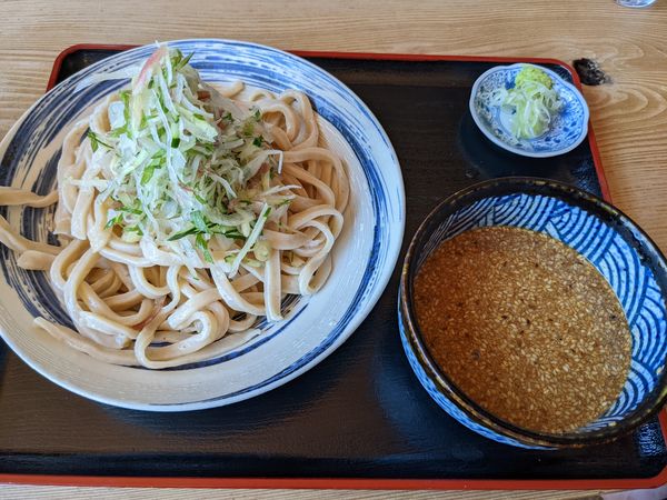 「すったてごま汁うどん小盛り(茹で後400グラム)1000円」@本手打うどん 庄司の写真