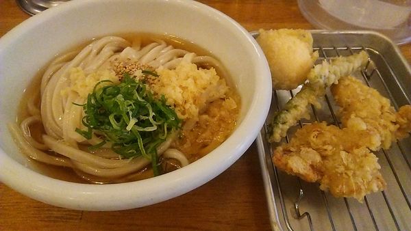 「ぶっかけ 390円+鶏天&味玉天 230円」@TOKYO SUNFLOWER IIDABASHIの写真