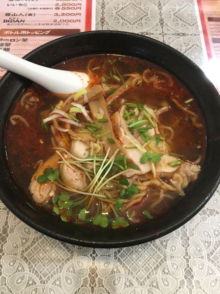 「マーラー鶏肉麺(800円)」@天天菜館の写真