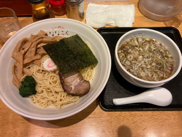 「ざるラーメン　大盛　メンマトッピ」@らーめんななふくの写真