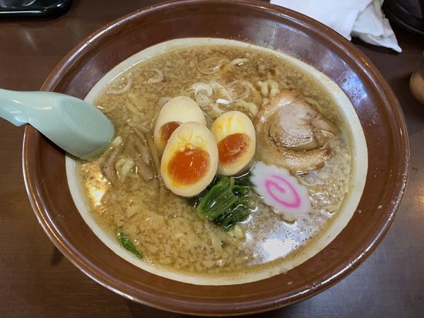 「むげん味玉らーめん（大盛）」@麺工房 むげんの写真