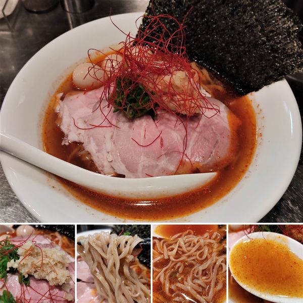 「冷しスパイシー生姜醤油蕎麦(限定)　1150円」@さんじの写真