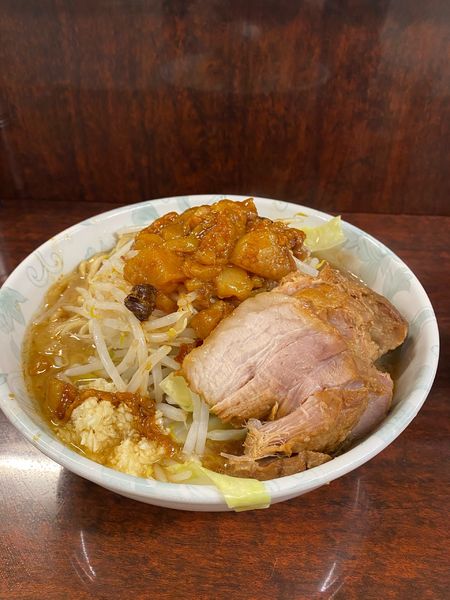 「ラーメン小　ニンニク　アブラ」@ラーメン二郎 めじろ台店の写真